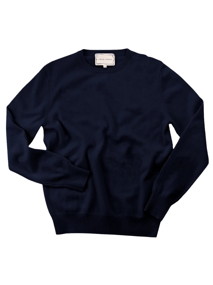 Womens Classic Crewneck, Sans Stitching In Navy Large